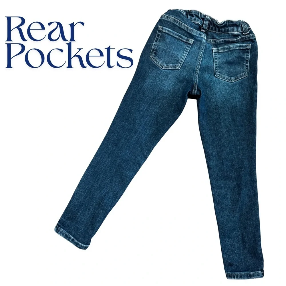 Cat & Jack Boys Blue Skinny Jeans Size 8 Gently‎ Worn Adjustable Waist Denim